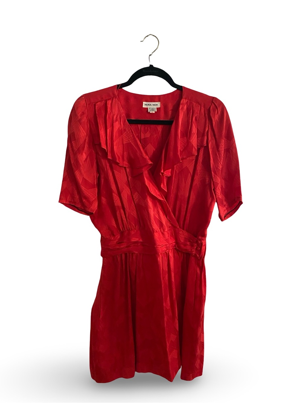 Vintage Red Ruffle-Front Dress - Picture 2 of 9